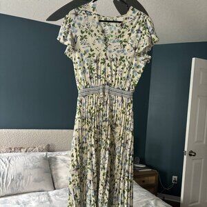 Max Studio Flutter-Sleeve Midi with Pleated Skirt